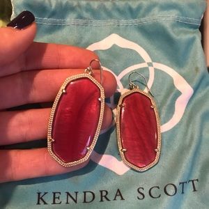 Kendra Scott Danielle Earrings in deep red